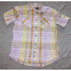 Houston White Men's Shirt Woven Button-Down Short sleeve Plaid Size L